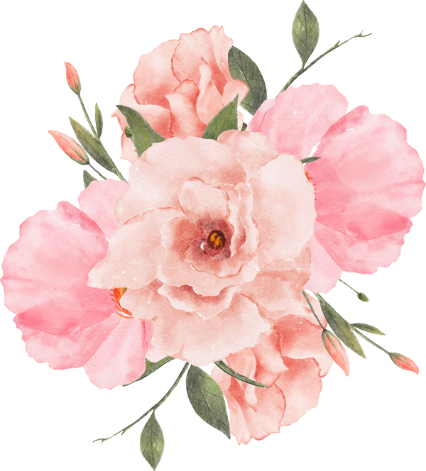 Watercolor Peach Flower